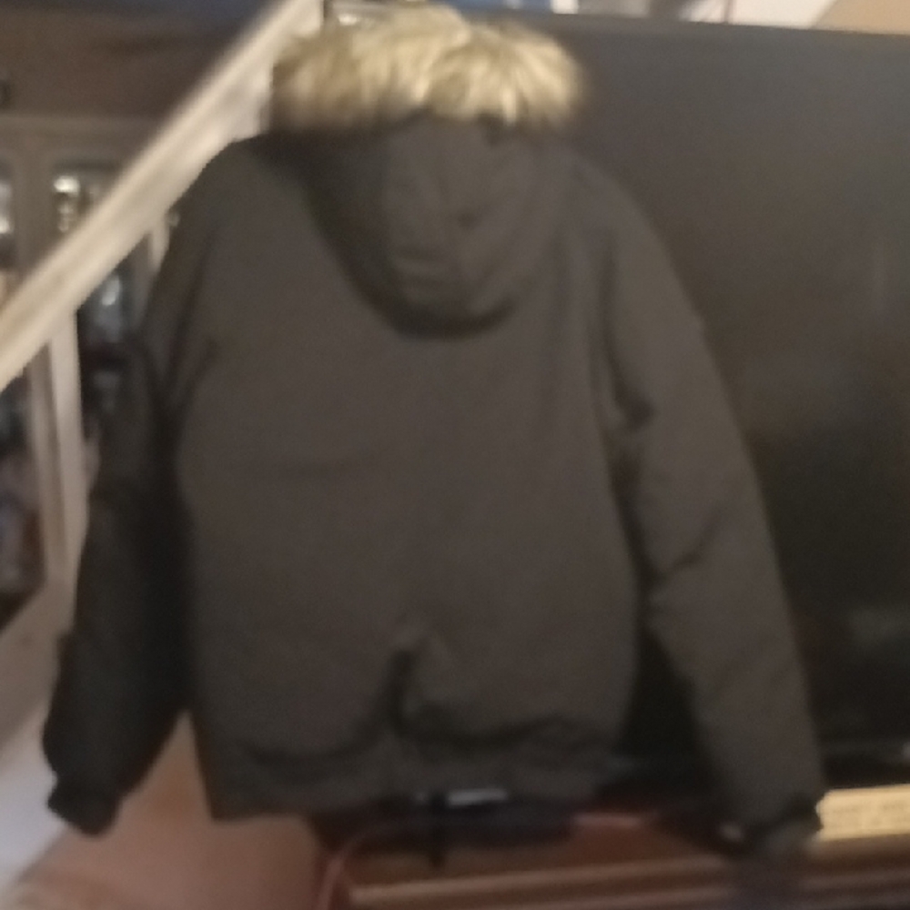 Polo Ralph Lauren Black Puffer Jacket with Faux Fur Hood